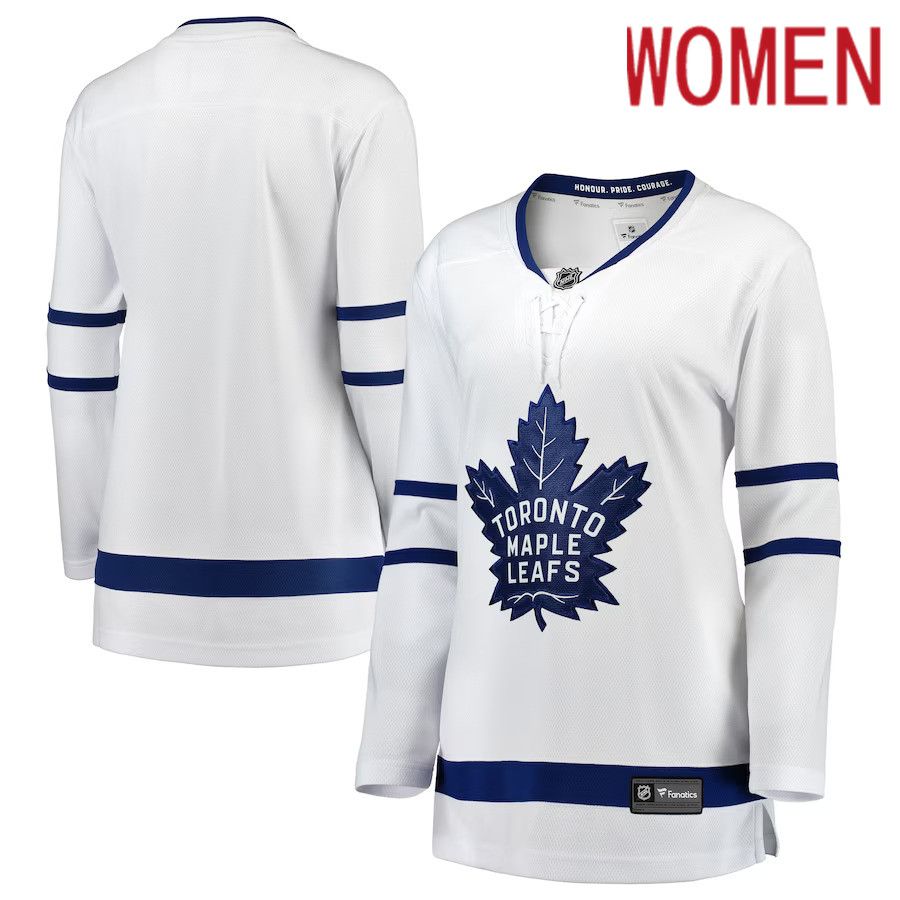 Women Toronto Maple Leafs Fanatics Branded White Away Breakaway NHL Jersey->women nhl jersey->Women Jersey
